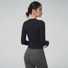 Women's Seamless Slimming Round Neck Long Sleeve Yoga Top - Breathable, Waist-Cinching Fitness Wear for Autumn and Winter