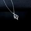 European Luxury Heart-Shaped Sapphire Clavicle Silver Pendant for Daily Wear or Gift