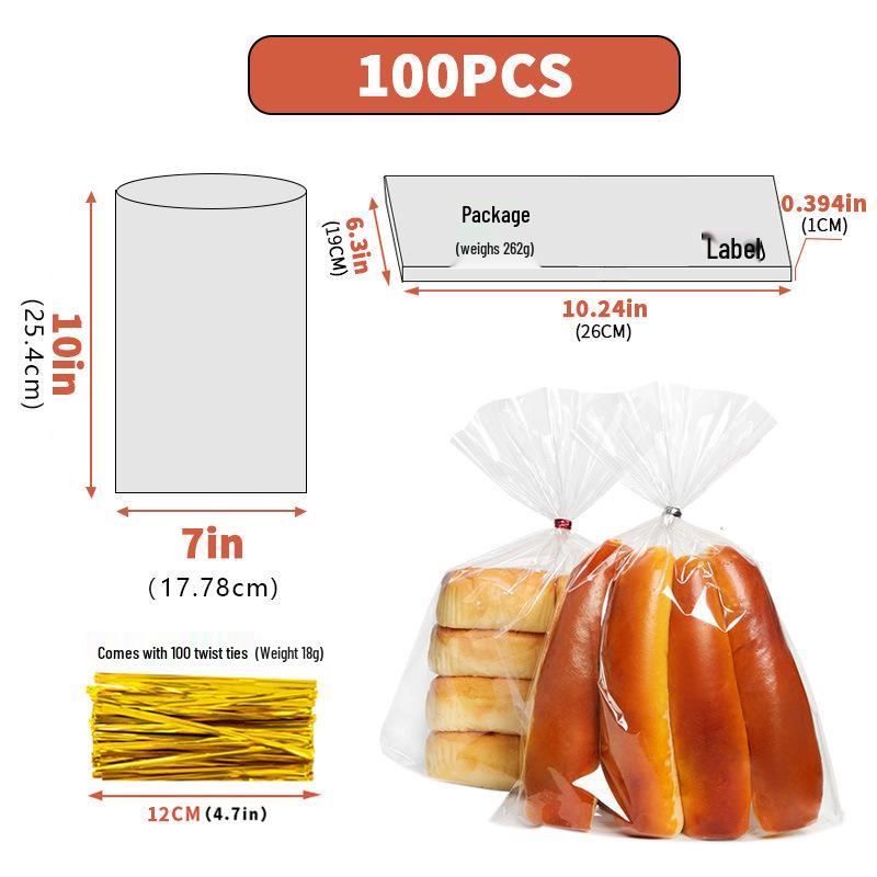 Clear Drawstring Packaging Bag for Cookies, Bread, Candy, and Baked Goods