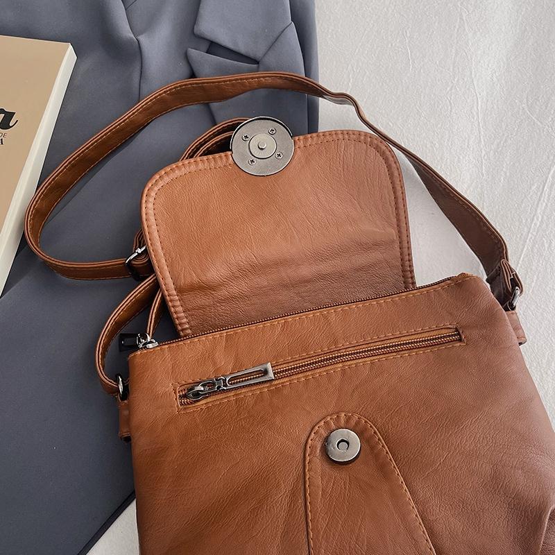 Geantă de umăr pătrată mică pentru femei, din piele moale, geantă crossbody cu compartimente, geantă pentru mamă