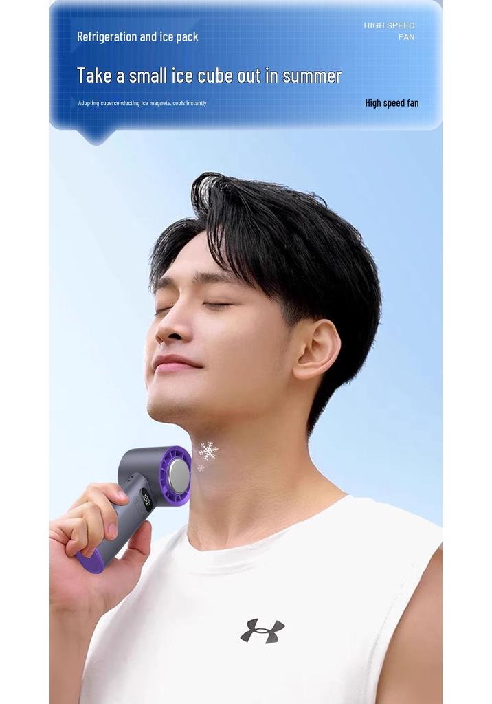 T89 Portable USB Handheld Fan: Foldable, High-Speed, Refrigeration Technology with Ice Compress