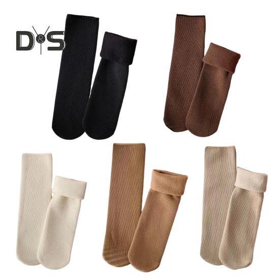 

5 пар зимних носков, набор из 5 цветов, унисекс, утолщенные, плюшевые, однотонные, эластичные, нескользящие, теплые, средней длины, носки для повседневной носки, спорта One Size 1 Set