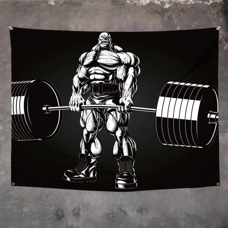 Orangutan Rhino Animal Fitness Tapestry Wall Hanging Macho Background Cloth Living Room Bed  Home Decoration