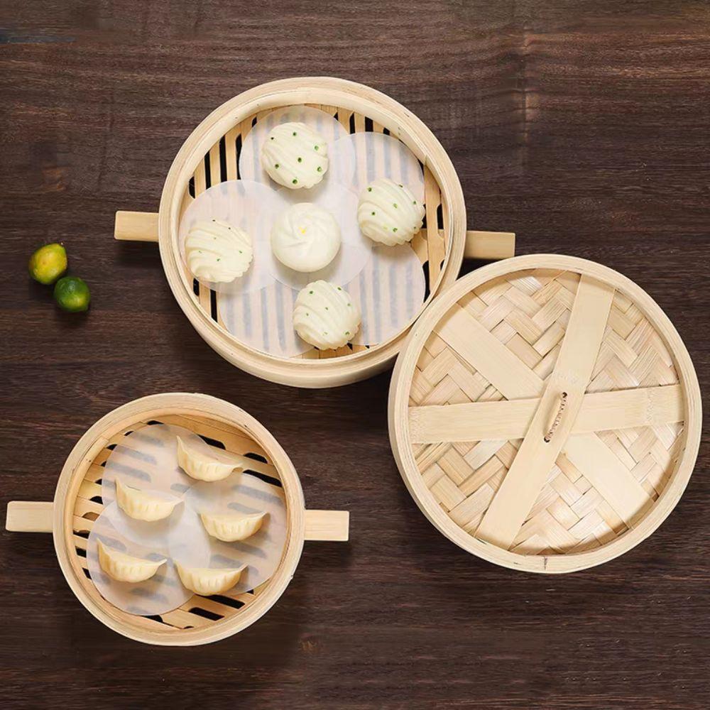 with Handle Bamboo Steam Basket Anti-scalding Stuffed Bun Steamer Bamboo Steamer  Restaurant