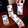 Funny World City Tourist Ticket Label Phone Case For iPhone 17 16 15 14 13 12 11 Pro Max Plus Mini Clear Soft Shell Thin Tpu
