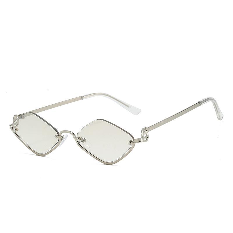 New Half-frame Rhombus Small Frame European and American Style Fashion Sunglasses Internet Celebrity Trend Versatile Street Sunglasses