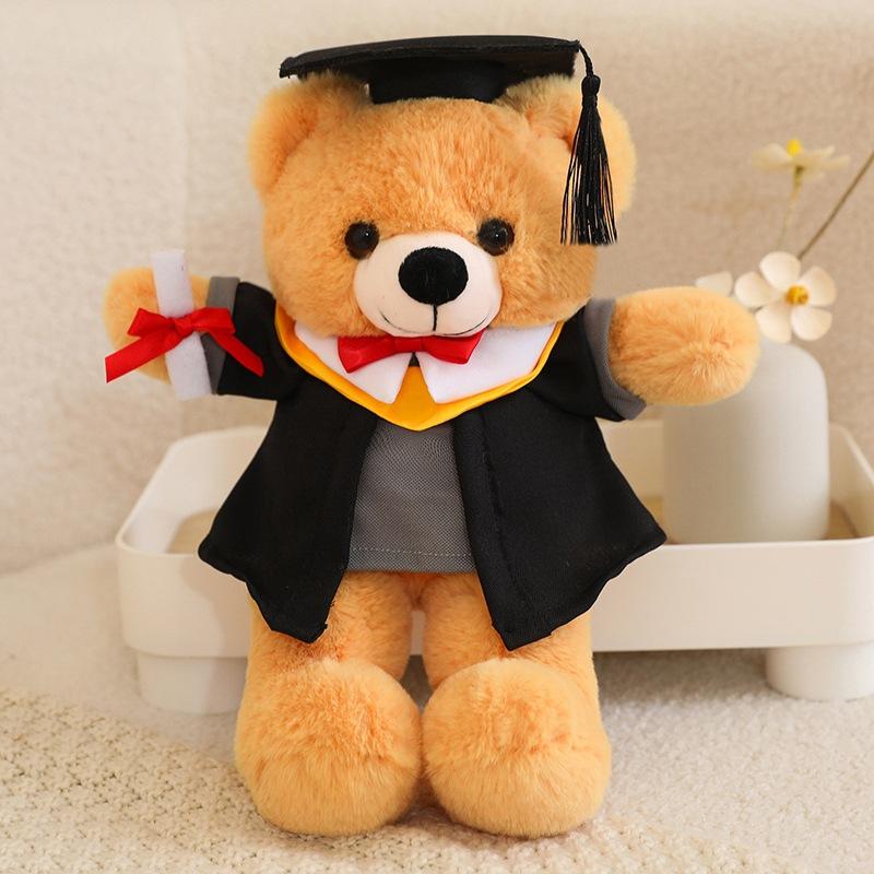 Cute bow tie graduation doctor bear doll plush toy bachelor bear doll student graduation commemorative gift