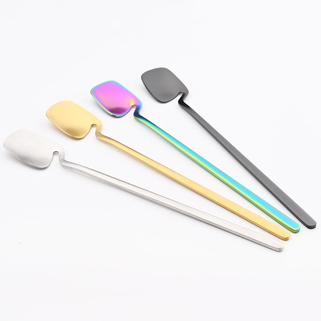 2dílné příbory z nerezové oceli 304 naběračka na zmrzlinu dlouhá lžíce kávová lžička příbory matné barevné medové lžičky nádobí kuchyňské doplňky