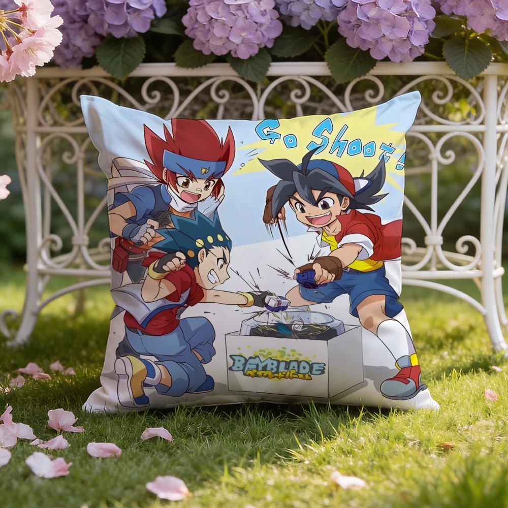 Anime B-Beyblade Cartoon Cushion Cover Home & Car Dual-Scene Pillow Cover: Reversible for Premium Comfort