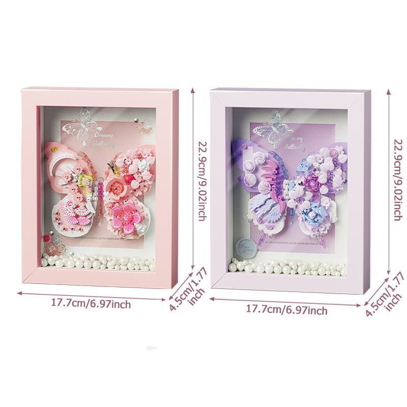 Non-Toxic Dreamy Butterfly Model Assemblage Building Blocks Moc Fantasy Picture Frame Ornaments Home Decorations Kids Toys Gifts For Children