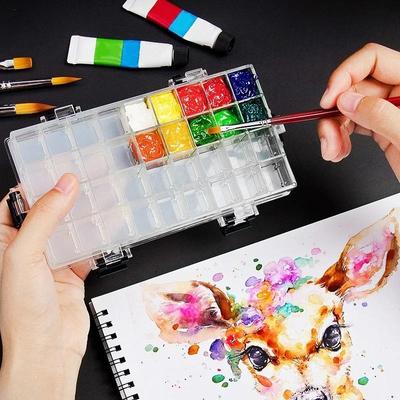 36 Grile Acuarelă Hidratantă Paletă de Pictură Etanșă Cutie de Depozitare Paletă de Vopsea Articole de Papetărie Materiale de Desen