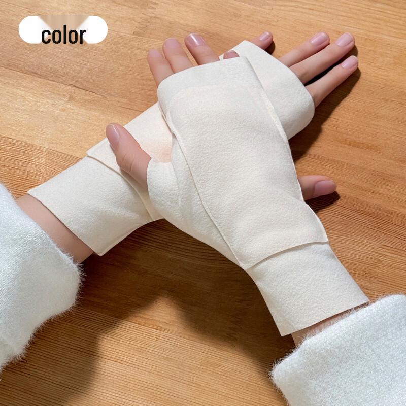 Women's Plush-Lined Half-Finger Pocket Gloves