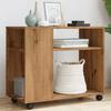 VidaXL Side Table with Wheels Artisan Oak Engineered Wood 853154