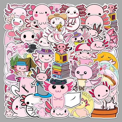 50 Cute Salamander Graffiti Stickers - Cartoon Animals for DIY Skateboards, Phone Cases, & Luggage - Waterproof