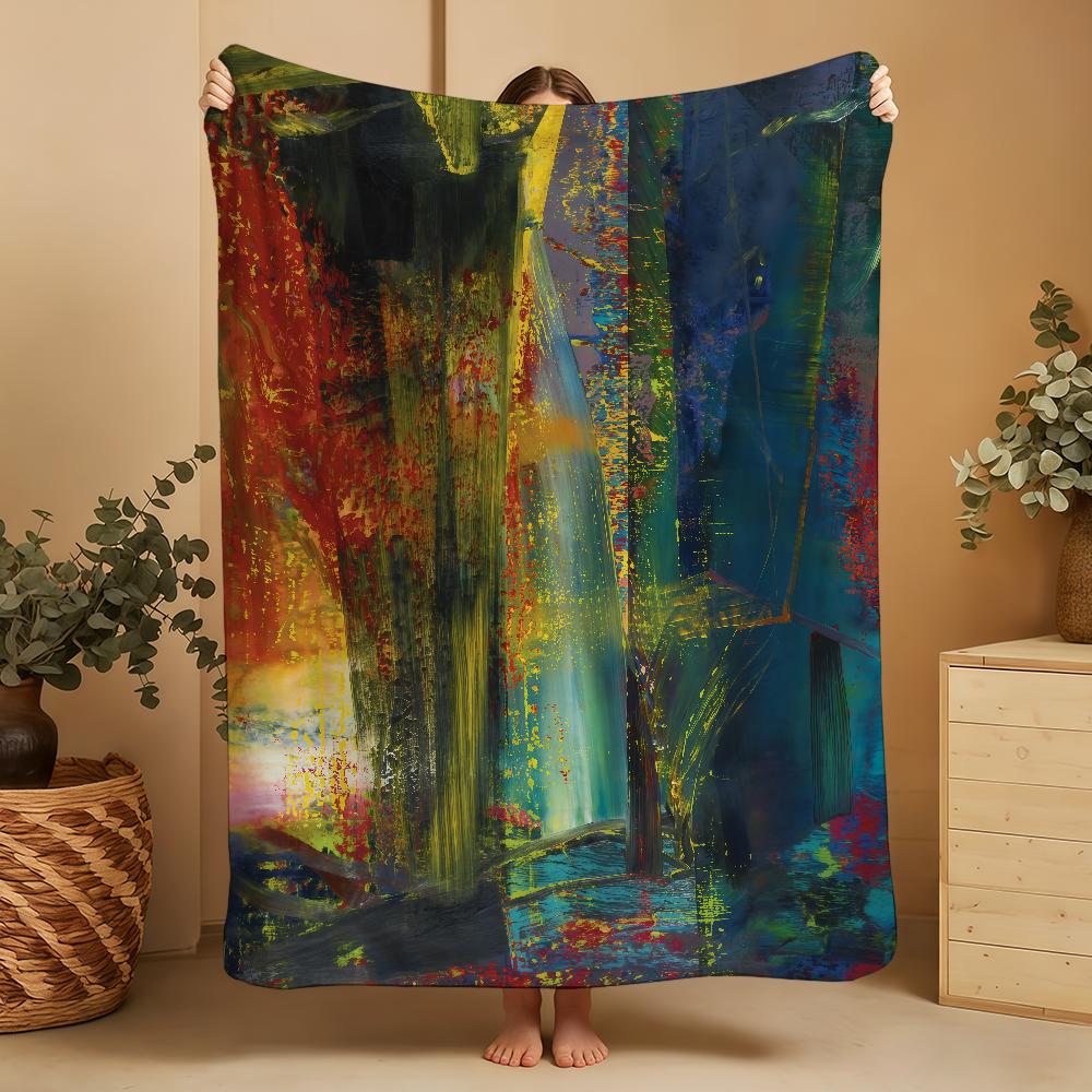 R-Richter Blanket Throw Super Cosy Artwork Plush Living Room Sofa Couch Childish Birthday G-Gerhard Gifts 75X95CM