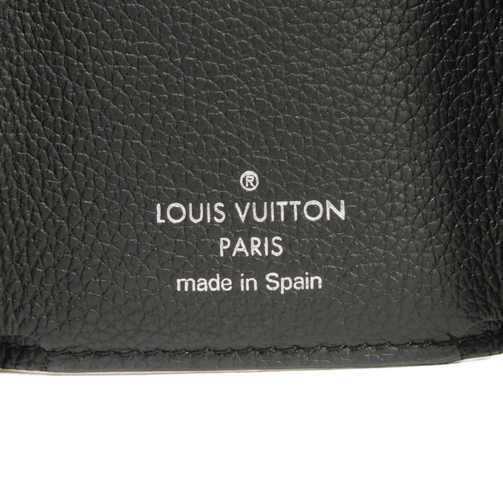 Used 12564 Portefeiulle Lock Mini M63921 7942 Current LV Signature Grain Calfskin Black LV Logo Noir Unisex from Japan