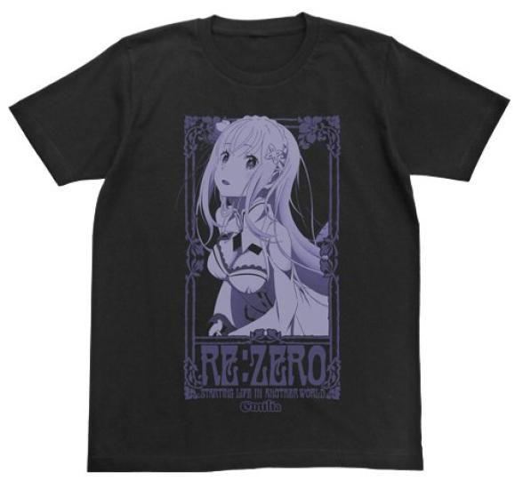 

Re:ZERO -Starting Life in Another World- Emilia T-shirt Black XL size