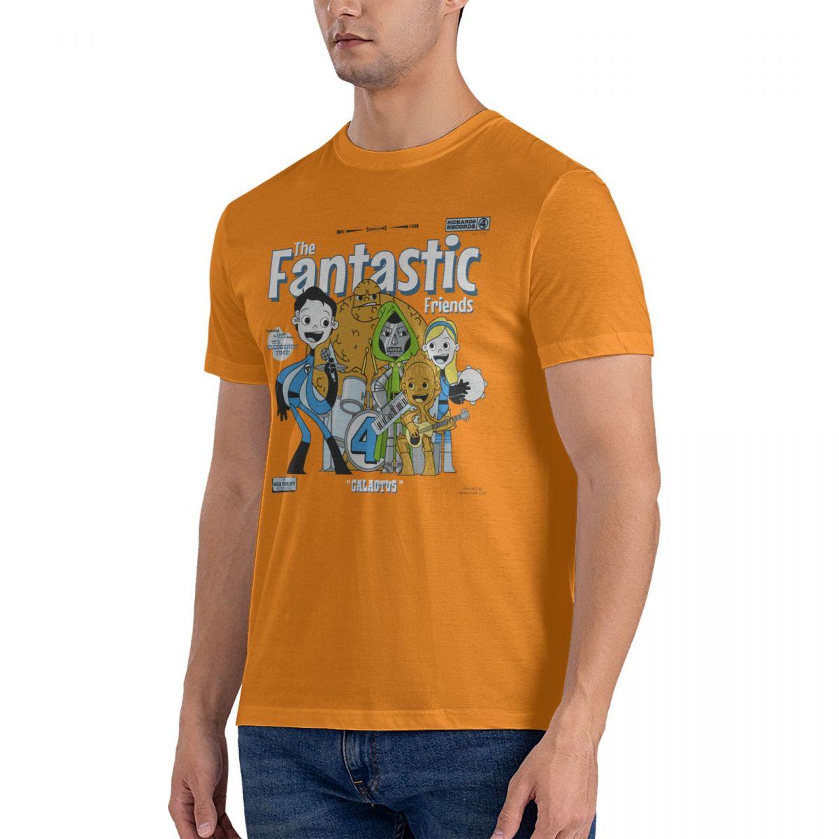 

2024 Streetwear Fantastical Four The Fantastic Friend Printed T Shirt Men Retro Washed Tops Tees Harajuku 2XL