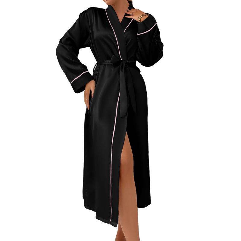 Long Sleeve Sexy Spring/Summer Women's Bathrobe: Elegant, High-End Pajamas and Loungewear