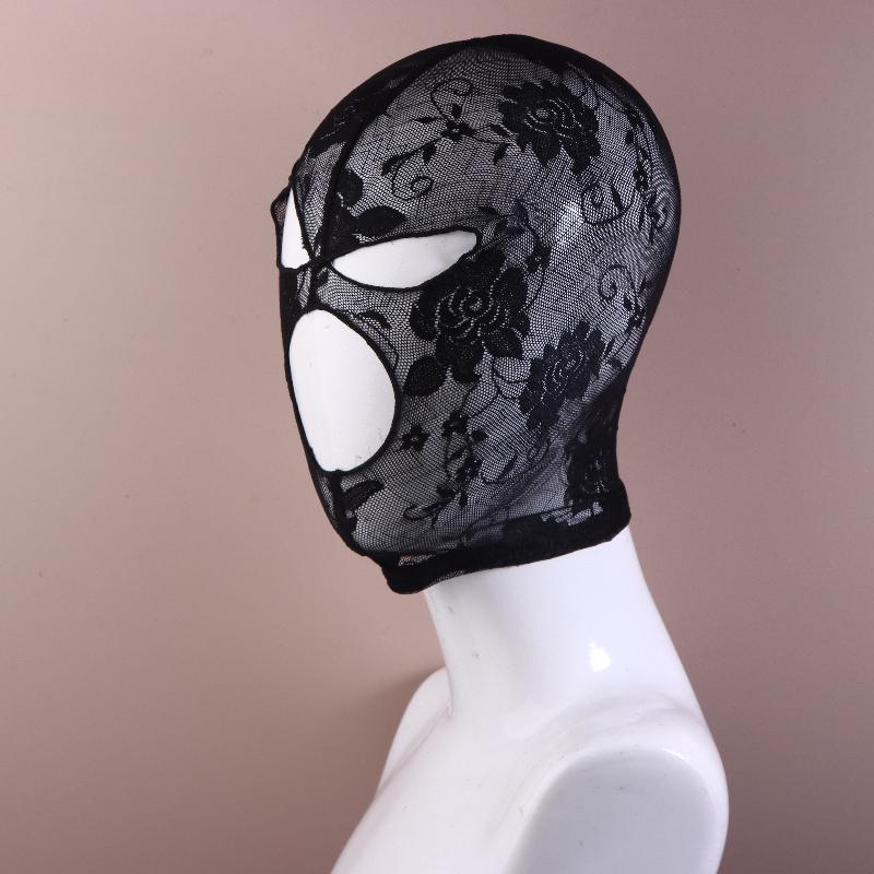 Black Lace Mask Unisex Sexy Head Mask Elastic Face Cover For Cosplay Party Performance Headgear