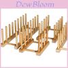 Bamboo Dish Draining Rack With Multiple Compartments For Kitchen Storage And Organization