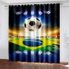 Cartoon Football Polyester Material Thin Sunshade Curtains For Children Boys Curtains Living Room Bedroom Window White Cortinas