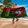 Strandtuch mit Wappen der Portugiesischen Fußballföderation, Schnell trocknend, Pflegeleicht, Geeignet für Fitness und Strandurlaub, Sport-Essential