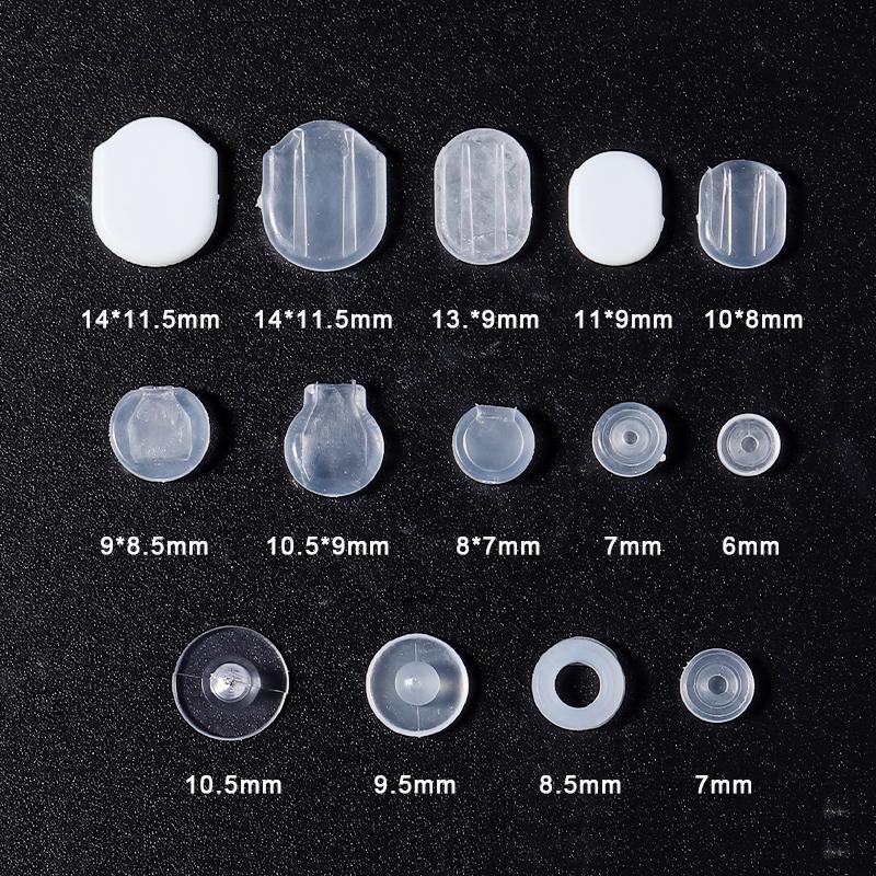 10pcs/lot Silicone Earring Clip Pad Cushion Transparent Earrings Plugs Anti-pain Pad for Jewelry Making Supplies DIY Accessories