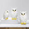YUYAKESHI Owl Figurine, Mascot, Object, Cute Mini Owl, White, Resin, Decorative, Small Item, Amulet, Soothing (15cm)