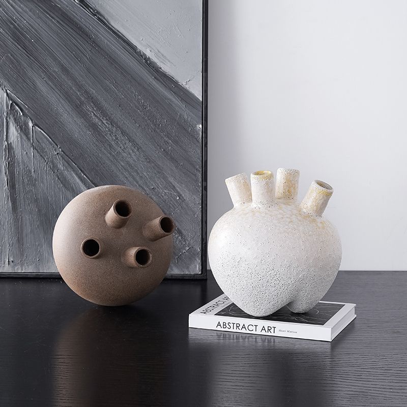 Abstrakte Herz Design Keramik Vase Hause Wohnzimmer Dekoration Handwerk Desktop Ornament Blume Vase