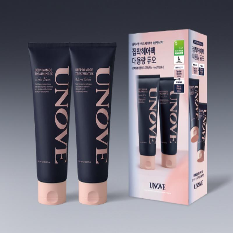 

Unove Deep Damage Hair Treatment EX (4 Options) Tender Bloom320ml*2 EA+Warm Petal 320ml*2 EA