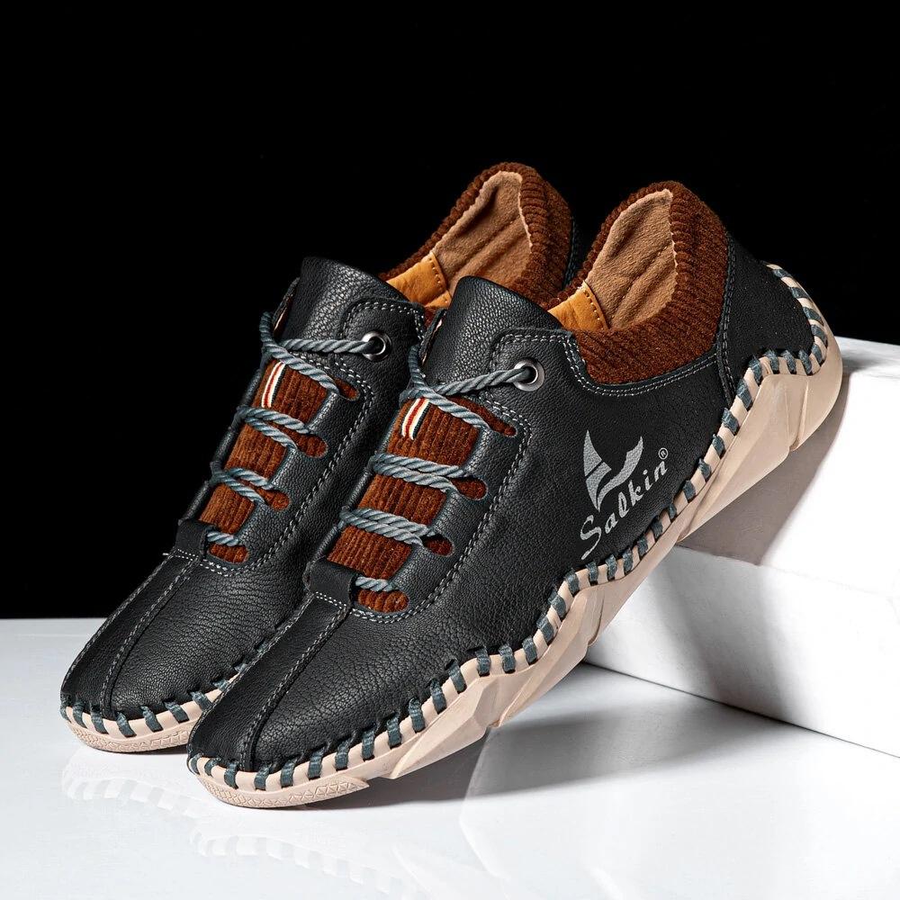 Men Split Leather Casual Leather Shoes Men Loafers Comfortable Driving Shoe Moccasins Man Flats Shoes