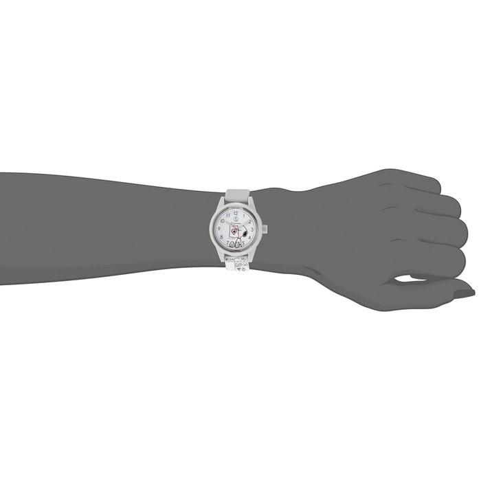 Q&Q SmileSolar Watch Solar Analog Snoopy Waterproof Urethane Strap RP01-808 Comic White/Gray