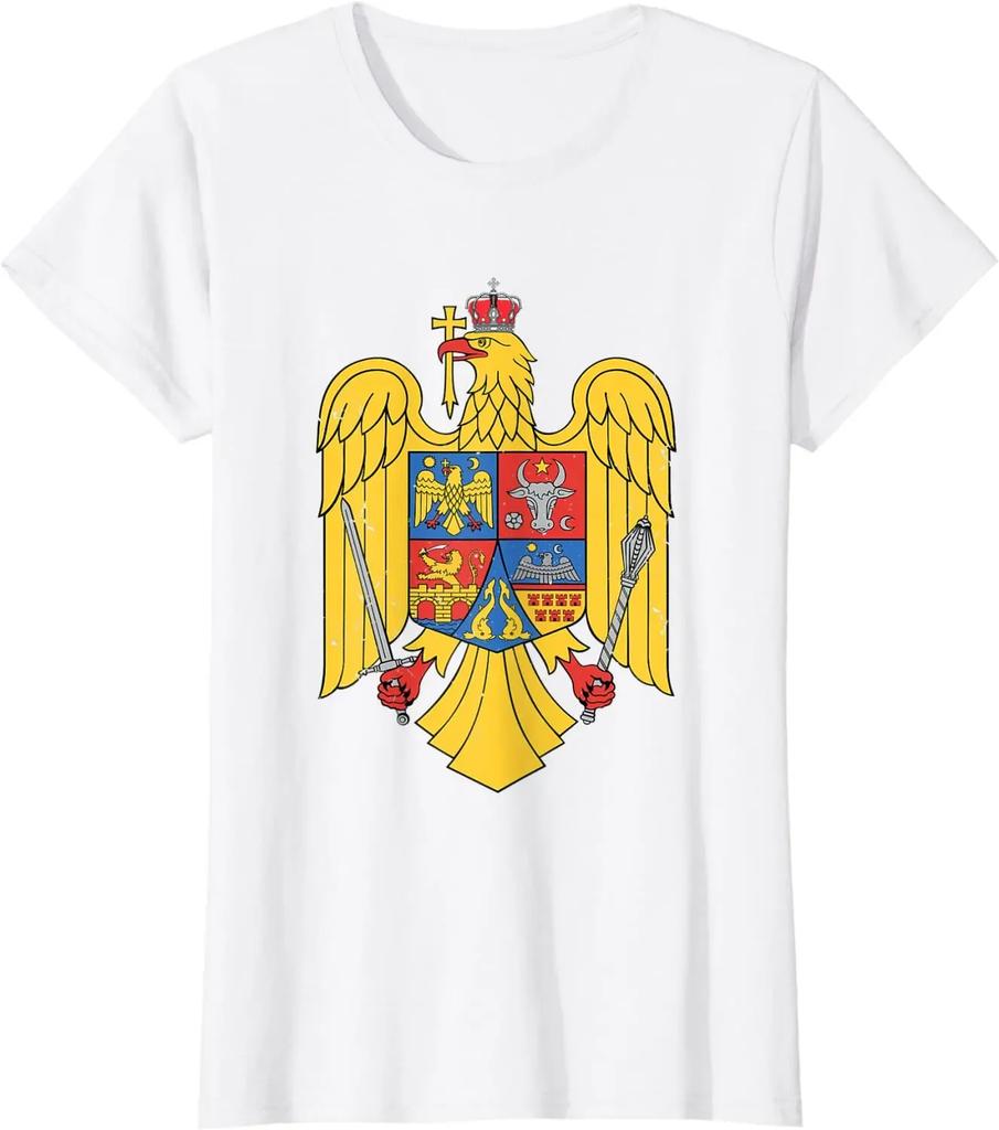 RoUnisexian Clothes RoUnisexia Coat of Arms with Eagle Unisex TShirt Short Sleeve Casual Cotton Boys TShirts