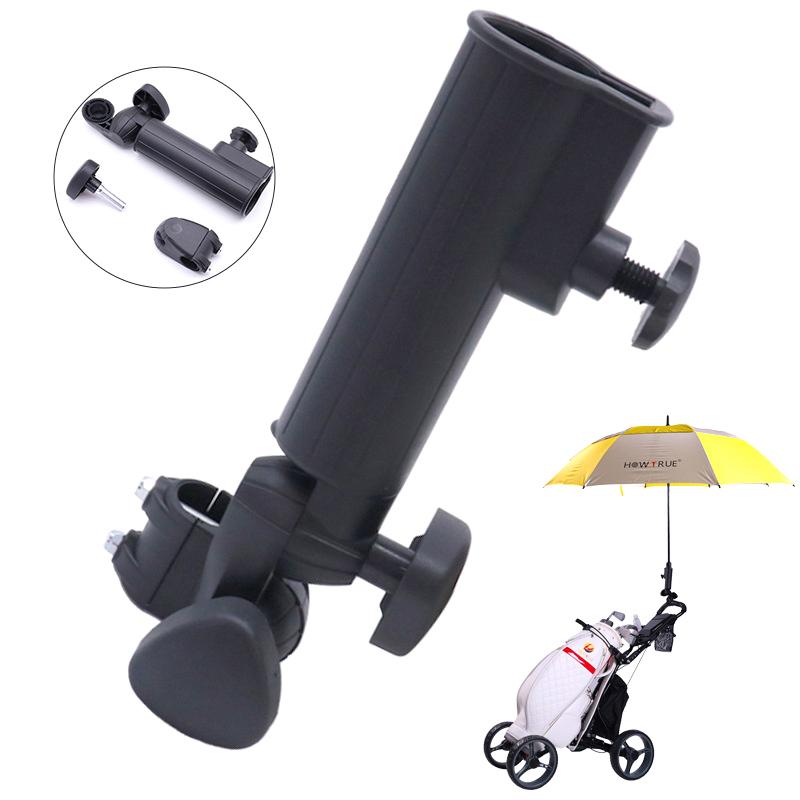 Universeller Golfwagen-Schirmhalter Verstellbarer Golf-Trolley-Schirmständer-Clip Buggy Kinderwagen Rollstuhl Schirmhalterung