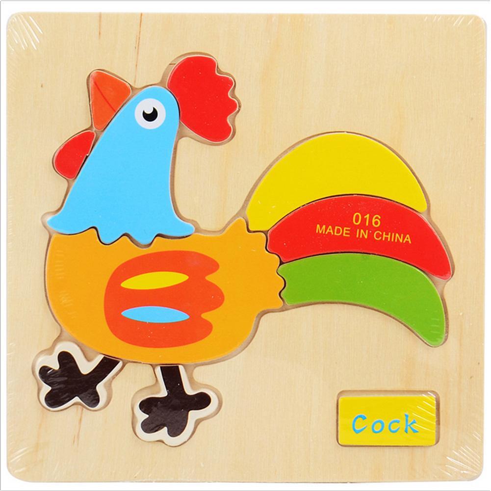 Wooden 3D Puzzle Jigsaw Wooden Toys For Children Cartoon Animal Puzzles ...