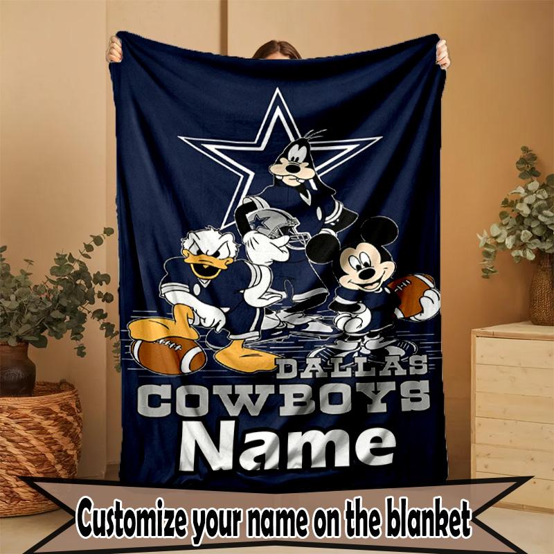 Custom Name Personalized Dallas Cowboys Print Blanket, Home Decor, Bedroom, Sofa, Camping, Couch, Gifts for Birthday ChristmasEnthusiasts