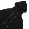 Side String Hoodie Zip-Up Black