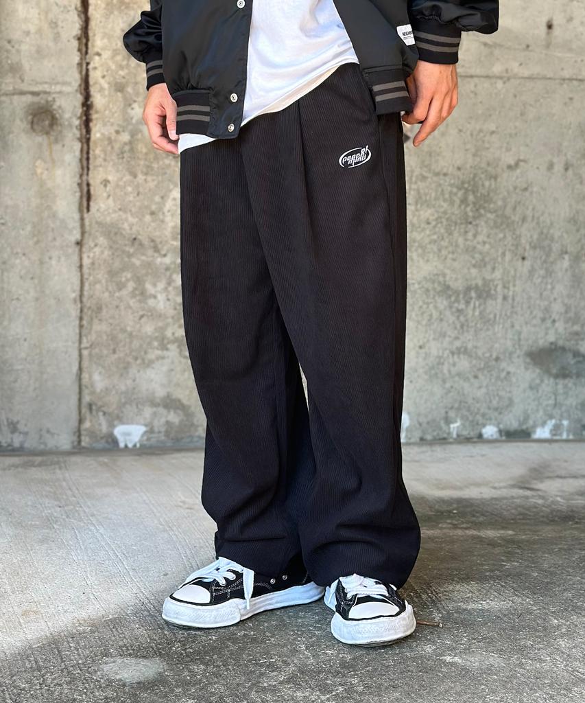 PEACEOFMIND Corduroy Balloon Pintuck Pants (Black)