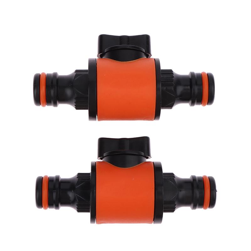 1Pc 16Mm Equal Garden Hose Shut Off Valve Fitting Plastic Tubing Tap Adapter Quick Joint For Watering Irrigation Car Wash