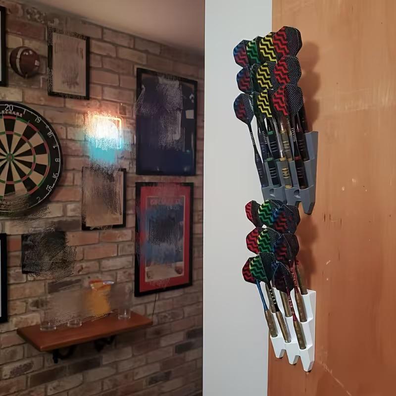 Wall-Mounted Dart Display Rack Holds 6/9 Darts Space-Saving With Screws Dart Case Organizer For Living Room/Bedroom/Study/Bar