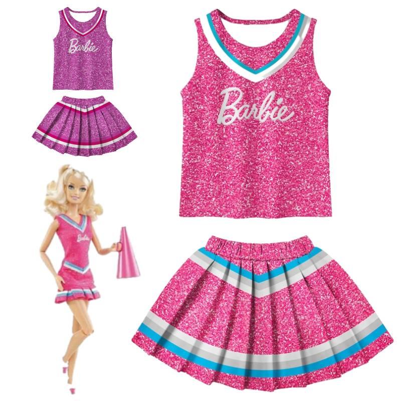 Barbie The Movie La La Land Halloween Cheerleader Costume For Children Sizes)