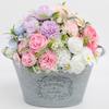 Simulated Ball Blossom Artificial Flowers Fake Chrysanthemum Rose Bouquet Florals Arrangements Realistic Faux Chrysanthemum Flowers for Home