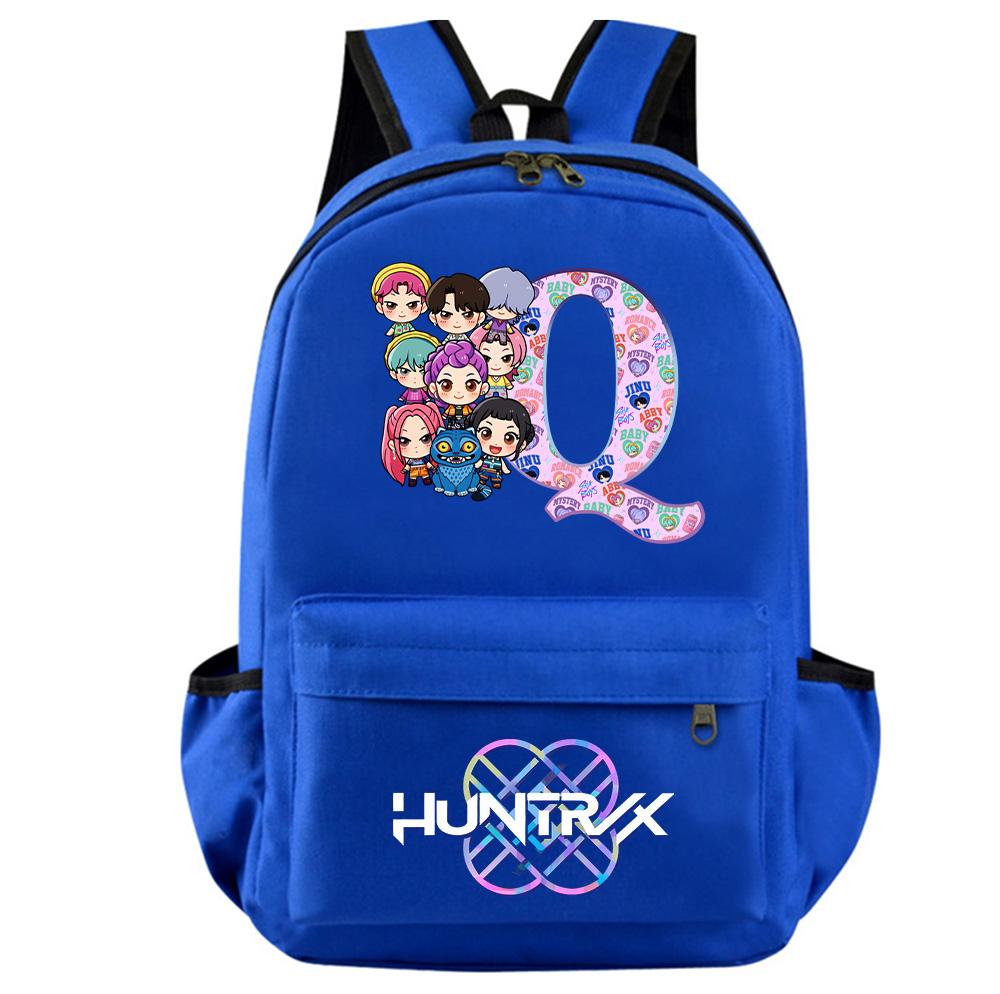 Mochila Estampada Caçadores de Demônios Kpop com 26 Letras Inglesas para Adolescente Estudante Menina Menino Mochila Escolar Bolsa de Livros Mulheres Grande Capacidade Bolsa de Viagem Presente para Criança Rucksak