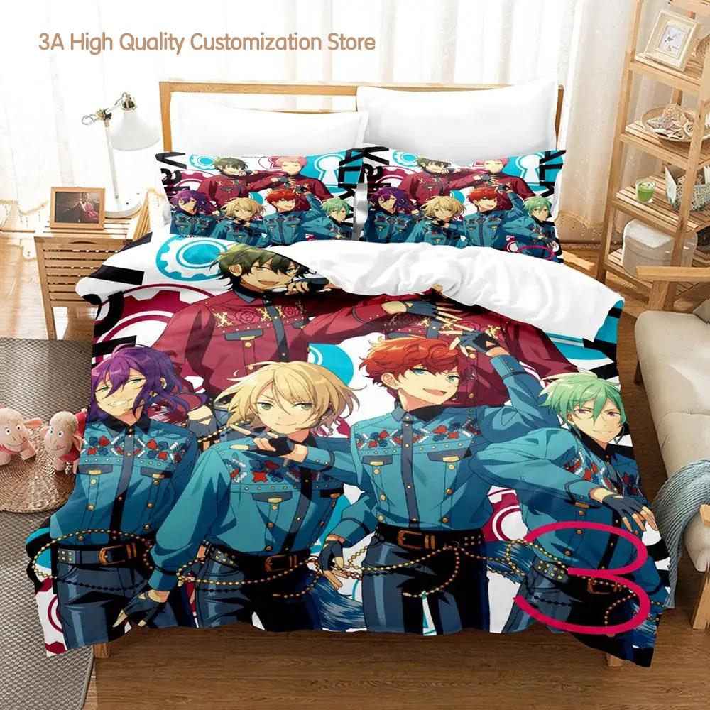 Ensemble Stars Bedding Set Single Twin Full Queen King Size Bed Set Adult Boys Bedroom Duvetcover Sets Anime Bed Sheet Set