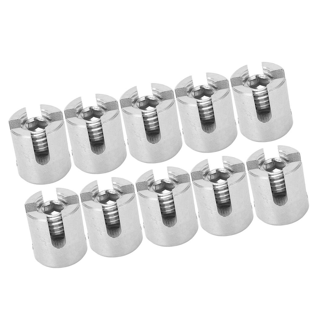 10Pcs Cross Cable Clamp Stainless Steel Wire Railing Clamp Fastener for Indoor Outdoor M12 5mm / 0.2in