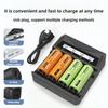 2 4 Slots Intelligent LCD Fast Charger For 18650 Battery USB Charger for 26650/21700/18650/18500/16340 AA/AAA Lithium Battery