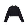 Nike Women's  Black Mock Neck Cropped Sweatshirt FN2477-010