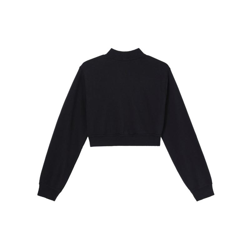 Nike Women's  Black Mock Neck Cropped Sweatshirt FN2477-010
