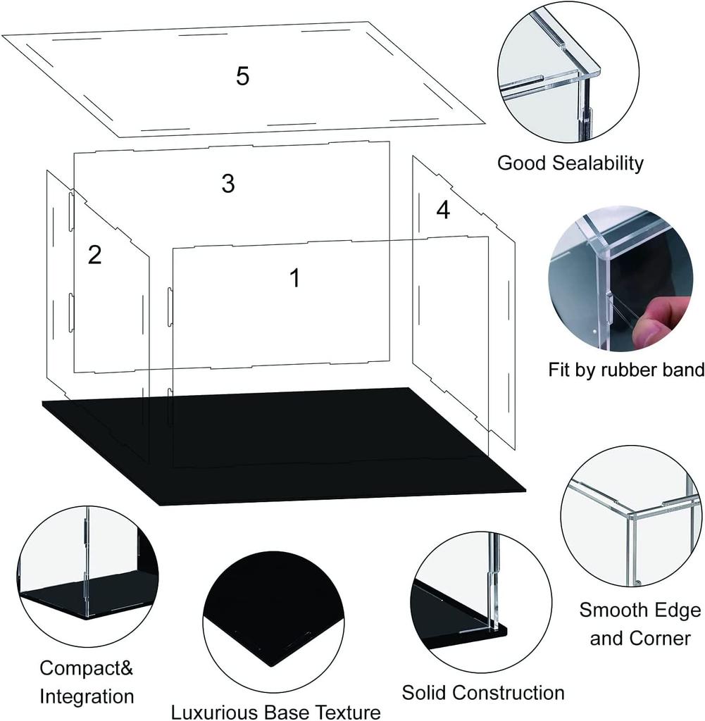 Klarer Acryl-Vitrinen-Montageschrank für Modelle, Anime-Figuren, Memorabilien, Miniatur-Sammlungen Staubdichte Vitrine